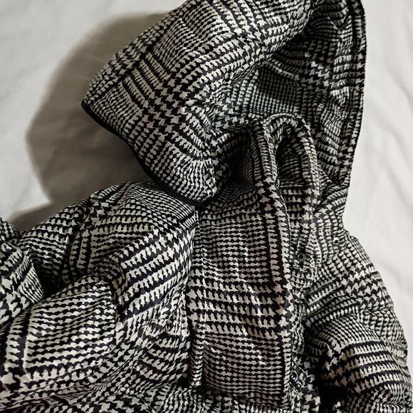 Lisa Rinna Collection 1X Puffer Coat Houndstooth Black/White Detachable Hood - Picture 4 of 12